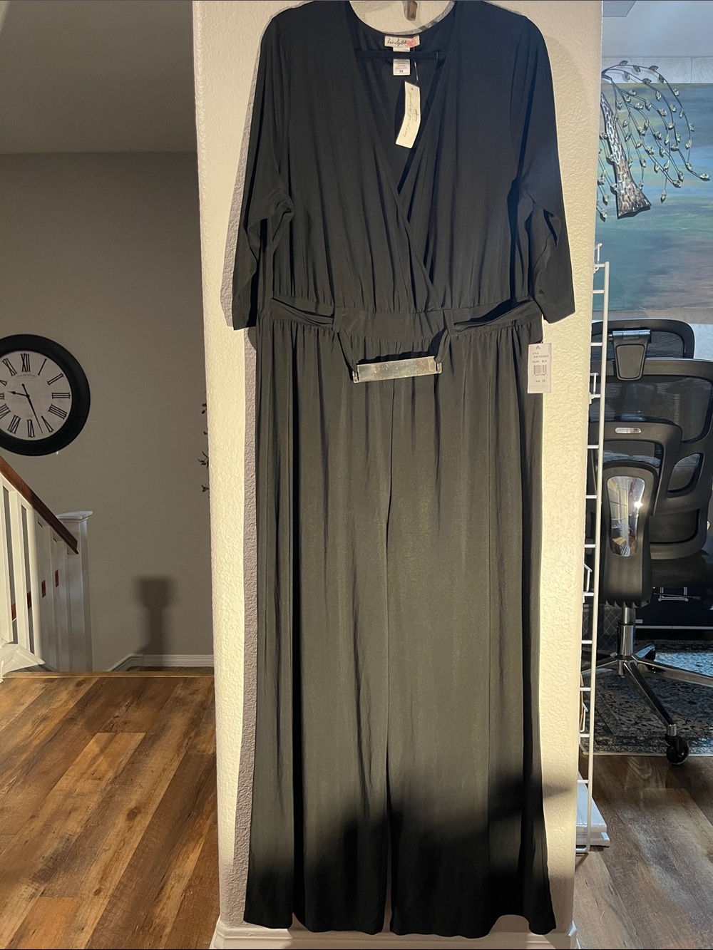 Wide leg Classic Black Wrap 3X Jumpsuit